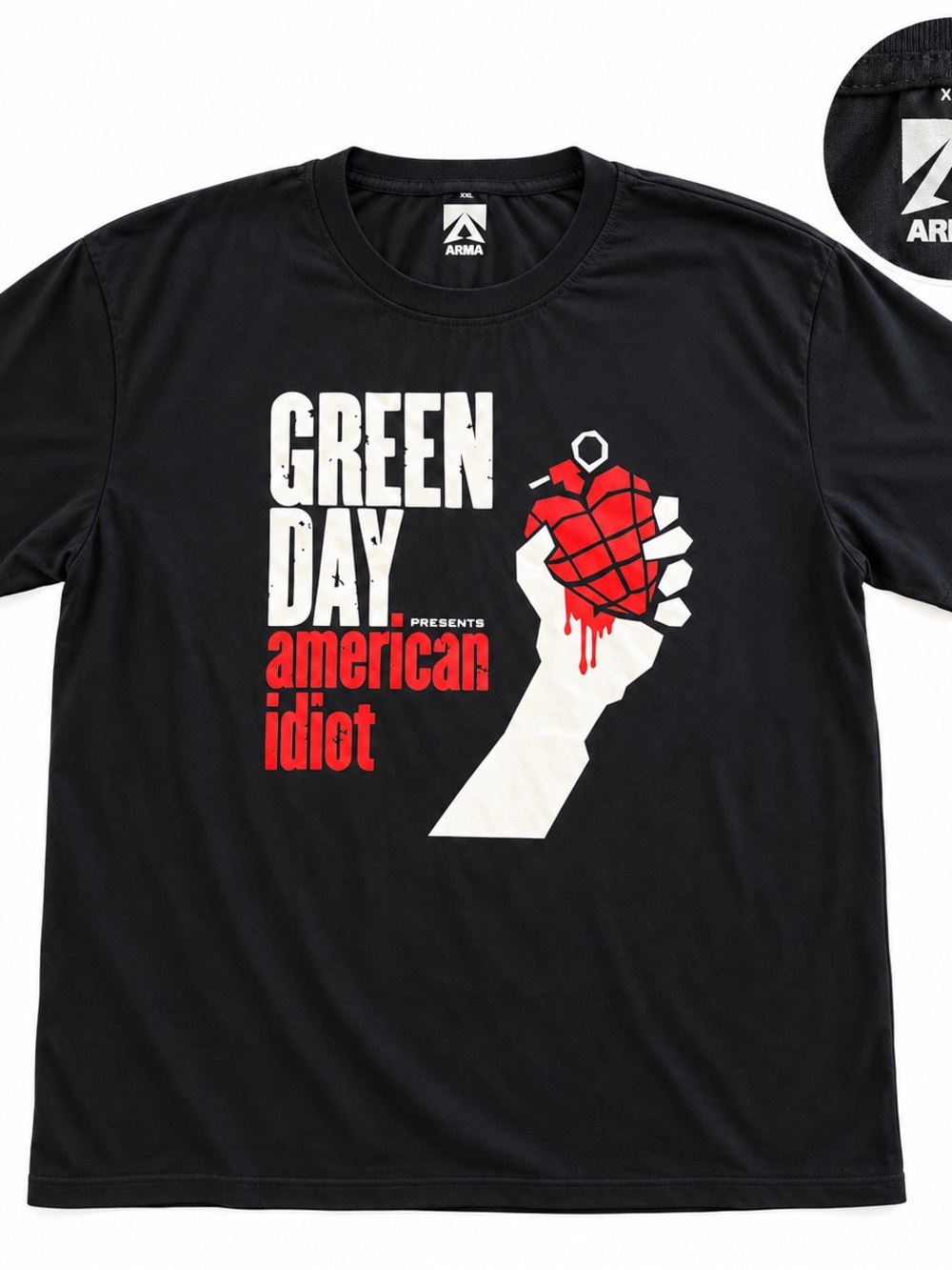Green Day 'Shirt XL - XXL American Idiot' Graphic Tee Black concert T-shirt